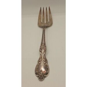 Wm. Rogers & Son Vintage 8.5" Silverplate Serving Fork Floral Pattern